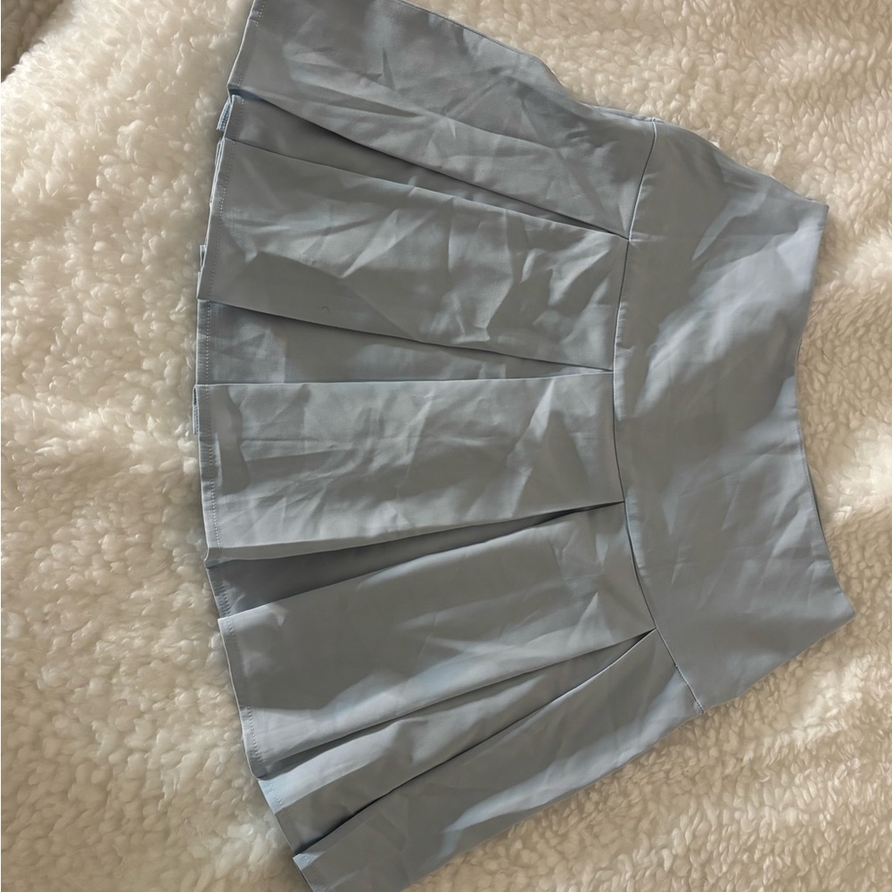 Elegant Blue Pleated Skirt